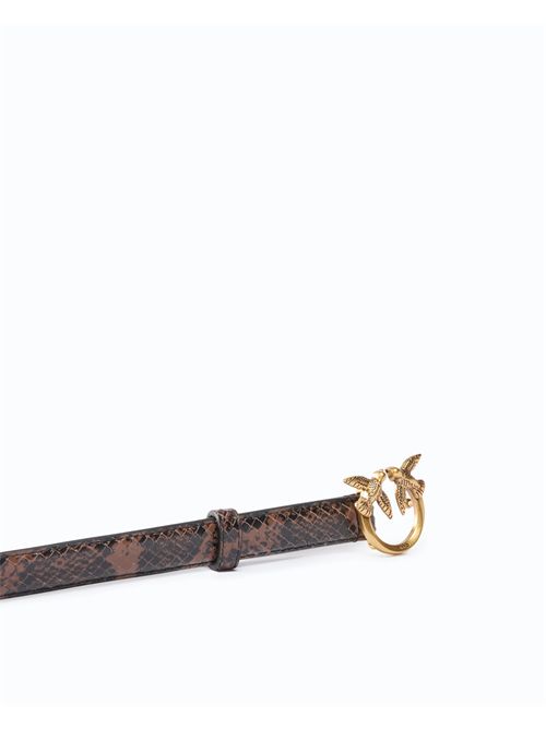 Cintura con stampa pitone e fibbia Love Birds 2 cm PINKO | 100143A3E5/M16Q